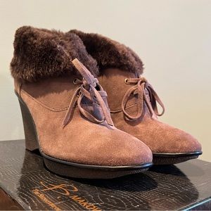 NIB -  B Makosky Suede Wedge Bootie